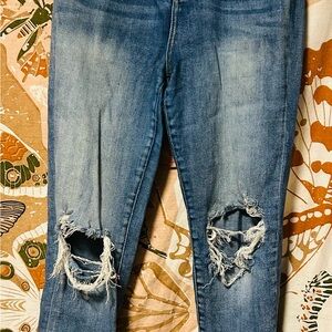 Sneak Peek Distressed Blue Skinny Jeans